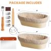 image5 Inch Banneton Bread Proofing Basket Set of 6 Kikcoin Mini Sourdough Bread Baking Supplies Small Banneton Basket Proofing Baskets for Sourdough Bread Baking10 Oval Baskets  2 Pack