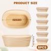 image5 Inch Banneton Bread Proofing Basket Set of 6 Kikcoin Mini Sourdough Bread Baking Supplies Small Banneton Basket Proofing Baskets for Sourdough Bread Baking6 Oval Baskets  6 Pack