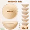 image5 Inch Banneton Bread Proofing Basket Set of 6 Kikcoin Mini Sourdough Bread Baking Supplies Small Banneton Basket Proofing Baskets for Sourdough Bread Baking5 Round Baskets  6 Pack