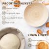 imageBread Proofing Basket Kikcoin Banneton Bread Proofing Basket Set of 2 9 Inch ampamp 10 Inch Round Sourdough Proofing Basket with Linen Liner Bread Lame Dough Whisk8 Round  9 Round  10 Round
