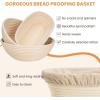 imageBread Proofing Basket Kikcoin Banneton Bread Proofing Basket Set of 2 9 Inch ampamp 10 Inch Round Sourdough Proofing Basket with Linen Liner Bread Lame Dough Whisk9 Round  10 Round  10 Oval
