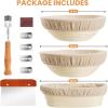 imageBread Proofing Basket Kikcoin Banneton Bread Proofing Basket Set of 2 9 Inch ampamp 10 Inch Round Sourdough Proofing Basket with Linen Liner Bread Lame Dough Whisk9 Round  10 Round  10 Oval