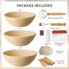 imageBread Proofing Basket Kikcoin Banneton Bread Proofing Basket Set of 2 9 Inch ampamp 10 Inch Round Sourdough Proofing Basket with Linen Liner Bread Lame Dough Whisk8 Round  9 Round  10 Round