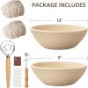 imageBread Proofing Basket Kikcoin Banneton Bread Proofing Basket Set of 2 9 Inch ampamp 10 Inch Round Sourdough Proofing Basket with Linen Liner Bread Lame Dough Whisk9Round  10Round