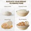 imageComplete Sourdough Starter Kit Kikcoin 26PCS Banneton Bread Proofing Basket Set Includes 35oz Sourdough Starter Jar Sourdough Bread Baking Supplies with Bread Lame Danish Whisk Dough Scraper10 Round Basket  Sourdough Jar