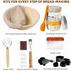 imageComplete Sourdough Starter Kit Kikcoin 26PCS Banneton Bread Proofing Basket Set Includes 35oz Sourdough Starter Jar Sourdough Bread Baking Supplies with Bread Lame Danish Whisk Dough Scraper10 Round Basket  Sourdough Jar