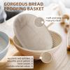 imageComplete Sourdough Starter Kit Kikcoin 26PCS Banneton Bread Proofing Basket Set Includes 35oz Sourdough Starter Jar Sourdough Bread Baking Supplies with Bread Lame Danish Whisk Dough Scraper10 Round Basket  10 Oval Basket  Sourdough Jar
