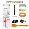 imageKikcoin Sourdough Starter Kit 35oz Large Capacity Sourdough Starter Jar with Date Marked Feeding Band Thermometer Stainless Steel Lid Measuring Spoons Reusable Sourdough Bread Baking SuppliesOrange