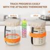 imageKikcoin Sourdough Starter Kit 35oz Large Capacity Sourdough Starter Jar with Date Marked Feeding Band Thermometer Stainless Steel Lid Measuring Spoons Reusable Sourdough Bread Baking SuppliesOrange