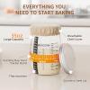 imageKikcoin Sourdough Starter Kit 35oz Large Capacity Sourdough Starter Jar with Date Marked Feeding Band Thermometer Stainless Steel Lid Measuring Spoons Reusable Sourdough Bread Baking SuppliesOrange