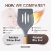image23 PCS Kitchen Utensils Set Kikcoin Wood Handle Silicone Cooking Utensils Set with Holder Spatulas Silicone Heat Resistant Cooking Gadgets for Nonstick Cookware Grey