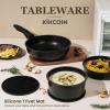 imageKIKCOIN 20 Pcs Pots and Pans Set Non Stick Detachable Handle Cookware Sets Nonstick Non Toxic Induction RV Kitchen Cooking Set with Removable Handles DishwasherOven Safe Easy Clean BlackBlack