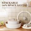 imageKIKCOIN 20 Pcs Pots and Pans Set Non Stick Detachable Handle Cookware Sets Nonstick Non Toxic Induction RV Kitchen Cooking Set with Removable Handles DishwasherOven Safe Easy Clean BlackBeige with Taupe