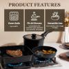 imageKIKCOIN 20 Pcs Pots and Pans Set Non Stick Detachable Handle Cookware Sets Nonstick Non Toxic Induction RV Kitchen Cooking Set with Removable Handles DishwasherOven Safe Easy Clean BlackBlack