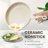 imageKIKCOIN Pots and Pans Set Non Stick 7 Pack Ceramic Cookware Set with Detachable Handle Healthy Non Toxic Kitchen Cooking Pots with Frying Pans Grill Pan