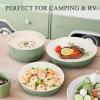 imageKIKCOIN Pots and Pans Set Nonstick Ceramic Cookware Set Detachable Handle Induction Kitchen Cookware Set with Removable Handle Healthy Non Stick RV Cookware Dishwasher  Oven Safe PFOA FreeGreen