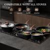 imageKikcoin 16Pcs Pots and Pans Set Nonstick Ceramic Cookware Sets Induction Kitchen Cooking Set Non toxic Healthy Non Stick wGrill PanSaute Pan Ceramic WhiteBlack