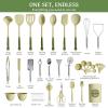 imageKikcoin 43Pcs Kitchen Utensils Set  Silicone Cooking Utensil Set Dishwasher Safe Spatula for Nonstick Cookware 446F Heat Resistant Kitchen Gadgets with Holder BPA Free Avocado GreenAvocado Green