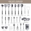 imageKikcoin 43Pcs Kitchen Utensils Set  Silicone Cooking Utensil Set Dishwasher Safe Spatula for Nonstick Cookware 446F Heat Resistant Kitchen Gadgets with Holder BPA Free Avocado GreenGray