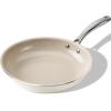 imageKikcoin Ceramic Nonstick Frying Pans Set Healthy Non Toix Pans for Cooking 8quot 95quot 11quot Ceramic Frying Pans and Skillet with Stay Cool Handle DishwasherOven Safe PFAS ampamp PTFE ampamp PFOA FreeCream Beige