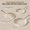 imageKikcoin Ceramic Nonstick Frying Pans Set Healthy Non Toix Pans for Cooking 8quot 95quot 11quot Ceramic Frying Pans and Skillet with Stay Cool Handle DishwasherOven Safe PFAS ampamp PTFE ampamp PFOA FreeCream Beige