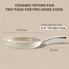 imageKikcoin Ceramic Nonstick Frying Pans Set Healthy Non Toix Pans for Cooking 8quot 95quot 11quot Ceramic Frying Pans and Skillet with Stay Cool Handle DishwasherOven Safe PFAS ampamp PTFE ampamp PFOA FreeCream Beige