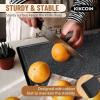 imageKikcoin Plastic Cutting Boards for Kitchen 3Piece Large Cutting Board Set Dishwasher Safe Chopping Boards with Nonslip Feet and Juice Grooves WhiteBlackGray