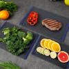 imageKikcoin Plastic Cutting Boards for Kitchen 3Piece Large Cutting Board Set Dishwasher Safe Chopping Boards with Nonslip Feet and Juice Grooves WhiteBlue