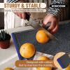 imageKikcoin Plastic Cutting Boards for Kitchen 3Piece Large Cutting Board Set Dishwasher Safe Chopping Boards with Nonslip Feet and Juice Grooves WhiteBlue