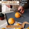 imageKikcoin Plastic Cutting Boards for Kitchen 3Piece Large Cutting Board Set Dishwasher Safe Chopping Boards with Nonslip Feet and Juice Grooves WhiteGray