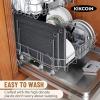 imageKikcoin Plastic Cutting Boards for Kitchen 3Piece Large Cutting Board Set Dishwasher Safe Chopping Boards with Nonslip Feet and Juice Grooves WhiteLight Gray