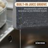imageKikcoin Plastic Cutting Boards for Kitchen 3Piece Large Cutting Board Set Dishwasher Safe Chopping Boards with Nonslip Feet and Juice Grooves WhiteLight Gray