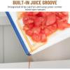 imageKikcoin Plastic Cutting Boards for Kitchen 3Piece Large Cutting Board Set Dishwasher Safe Chopping Boards with Nonslip Feet and Juice Grooves WhiteMulticolor