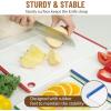 imageKikcoin Plastic Cutting Boards for Kitchen 3Piece Large Cutting Board Set Dishwasher Safe Chopping Boards with Nonslip Feet and Juice Grooves WhiteMulticolor