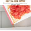 imageKikcoin Plastic Cutting Boards for Kitchen 3Piece Large Cutting Board Set Dishwasher Safe Chopping Boards with Nonslip Feet and Juice Grooves WhitePink