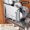 imageKikcoin Plastic Cutting Boards for Kitchen 3Piece Large Cutting Board Set Dishwasher Safe Chopping Boards with Nonslip Feet and Juice Grooves WhiteWhite