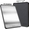 imageKikcoin Double Sided Stainless Steel Cutting Boards for Kitchen Stainless Steel and Wheat Straw PP Large Chopping Board BlackBlack
