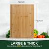 imageBamboo Cutting Boards for Kitchen Extra Large Wood Cutting Board with Deep Juice Groove and Handle Heavy Duty Chopping board Kikcoin 20quot x 14quot173L x 12W