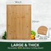 imageBamboo Cutting Boards for Kitchen Extra Large Wood Cutting Board with Deep Juice Groove and Handle Heavy Duty Chopping board Kikcoin 20quot x 14quot199L x 14W