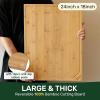 imageBamboo Cutting Boards for Kitchen Extra Large Wood Cutting Board with Deep Juice Groove and Handle Heavy Duty Chopping board Kikcoin 20quot x 14quot24L x 18W