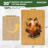 imageBamboo Cutting Boards for Kitchen Extra Large Wood Cutting Board with Deep Juice Groove and Handle Heavy Duty Chopping board Kikcoin 20quot x 14quot318L x 208W