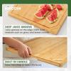 imageBamboo Cutting Boards for Kitchen Extra Large Wood Cutting Board with Deep Juice Groove and Handle Heavy Duty Chopping board Kikcoin 20quot x 14quot37L x 248W