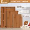 imageBamboo Cutting Boards for Kitchen Set of 3 Kitchen Chopping Board with 3 BuiltIn Compartments and Juice Groove Heavy Duty Serving Tray Wood Butcher Block and Wooden Carving Board KikcoinBrown