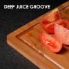 imageBamboo Cutting Boards for Kitchen Set of 3 Kitchen Chopping Board with 3 BuiltIn Compartments and Juice Groove Heavy Duty Serving Tray Wood Butcher Block and Wooden Carving Board KikcoinBrown