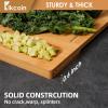 imageBamboo Cutting Boards for Kitchen Set of 3 Kitchen Chopping Board with 3 BuiltIn Compartments and Juice Groove Heavy Duty Serving Tray Wood Butcher Block and Wooden Carving Board KikcoinBamboo