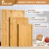 imageBamboo Cutting Boards for Kitchen Set of 3 Kitchen Chopping Board with 3 BuiltIn Compartments and Juice Groove Heavy Duty Serving Tray Wood Butcher Block and Wooden Carving Board KikcoinBamboo