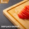 imageBamboo Cutting Boards for Kitchen Set of 3 Kitchen Chopping Board with 3 BuiltIn Compartments and Juice Groove Heavy Duty Serving Tray Wood Butcher Block and Wooden Carving Board KikcoinBamboo