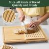 imageKikcoin Bamboo Cutting Board Set with Defrosting Tray Wood Cutting Boards for Kitchen with Deep Juice Grooves ampamp Builtin Organizer Meal Prep Charcuterieampamp Chopping Board for Meat Vegetables and Bread