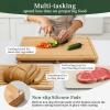 imageKikcoin Bamboo Cutting Board Set with Defrosting Tray Wood Cutting Boards for Kitchen with Deep Juice Grooves ampamp Builtin Organizer Meal Prep Charcuterieampamp Chopping Board for Meat Vegetables and Bread
