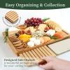 imageKikcoin Bamboo Cutting Board Set with Defrosting Tray Wood Cutting Boards for Kitchen with Deep Juice Grooves ampamp Builtin Organizer Meal Prep Charcuterieampamp Chopping Board for Meat Vegetables and Bread